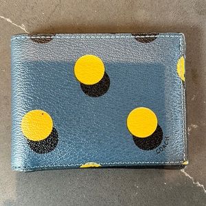 Coach Wallet Blue and Yellow Print